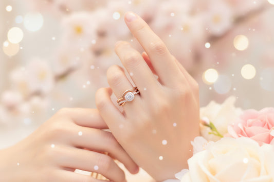 10k Rose Gold Cushion Cut DIAMOND 0.30CTW Bridal Set