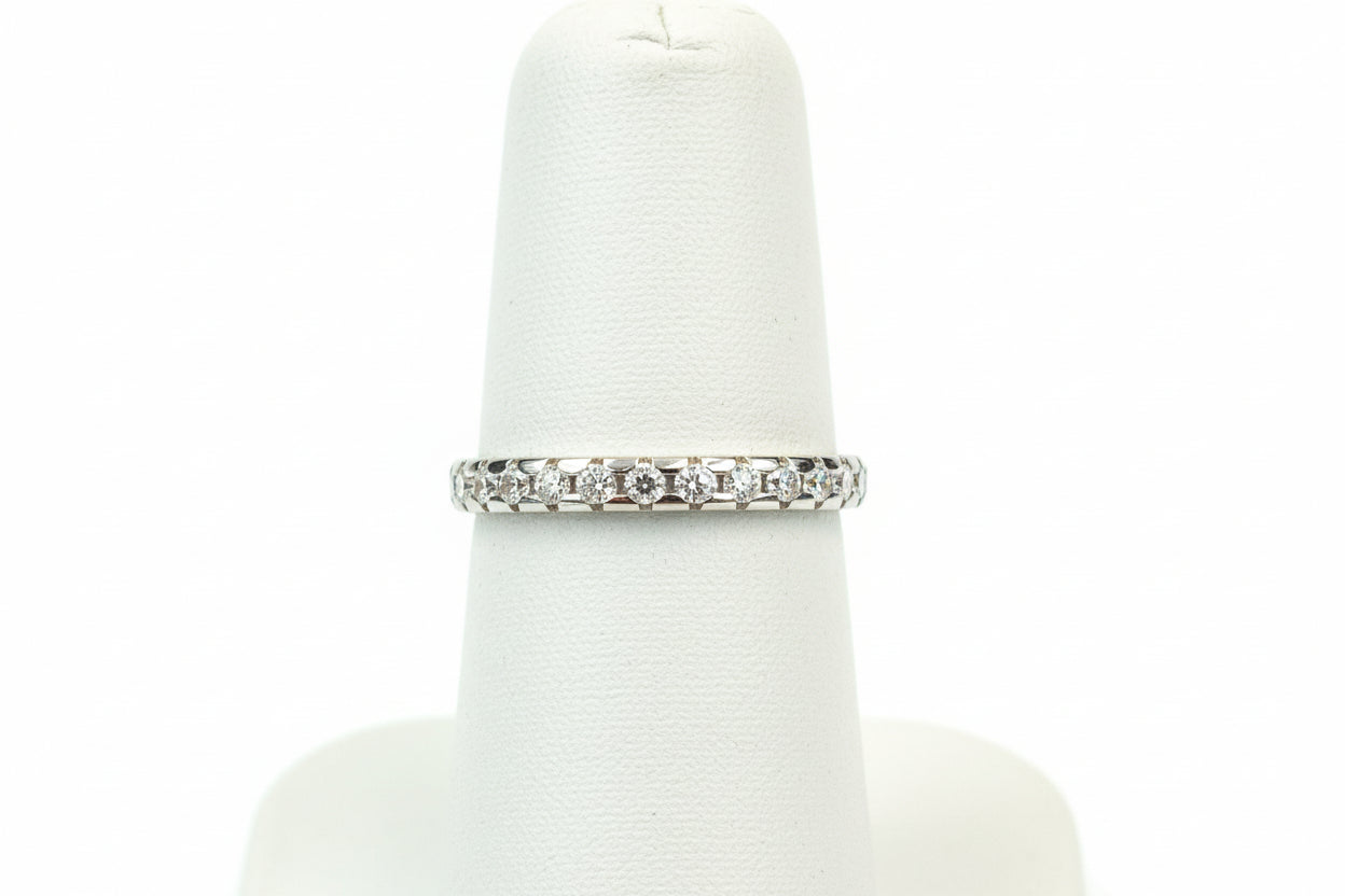 14k White Gold LAB Ladies Band DIAMOND 0.26CTW