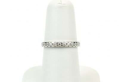 14k White Gold LAB Ladies Band DIAMOND 0.26CTW