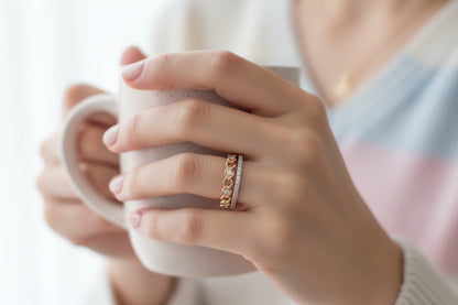 10k Rose Gold Chain Link DIAMOND 0.20CTW Band