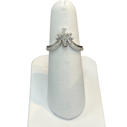 10k White Gold Cross DIAMOND 0.20CTW Ring