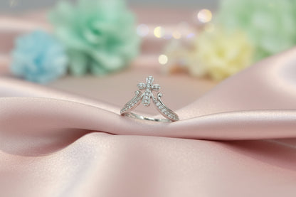 10k White Gold Cross DIAMOND 0.20CTW Ring