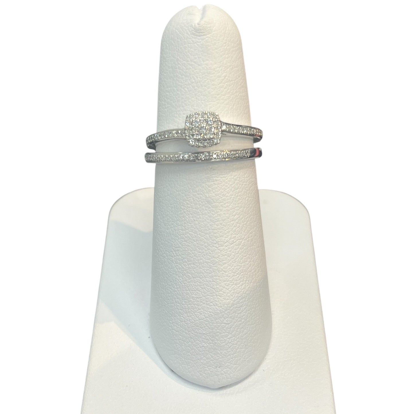 10k White Gold Princess Cut DIAMOND 0.25CTW Bridal Set