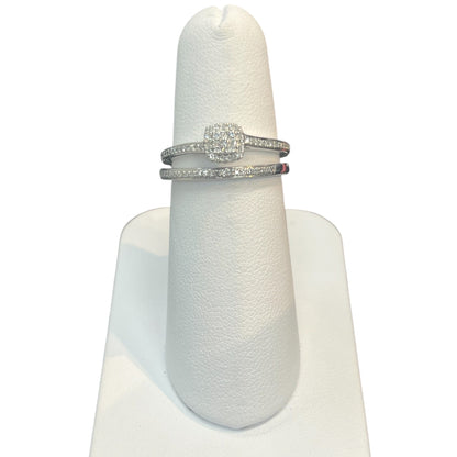 10k White Gold Princess Cut DIAMOND 0.25CTW Bridal Set