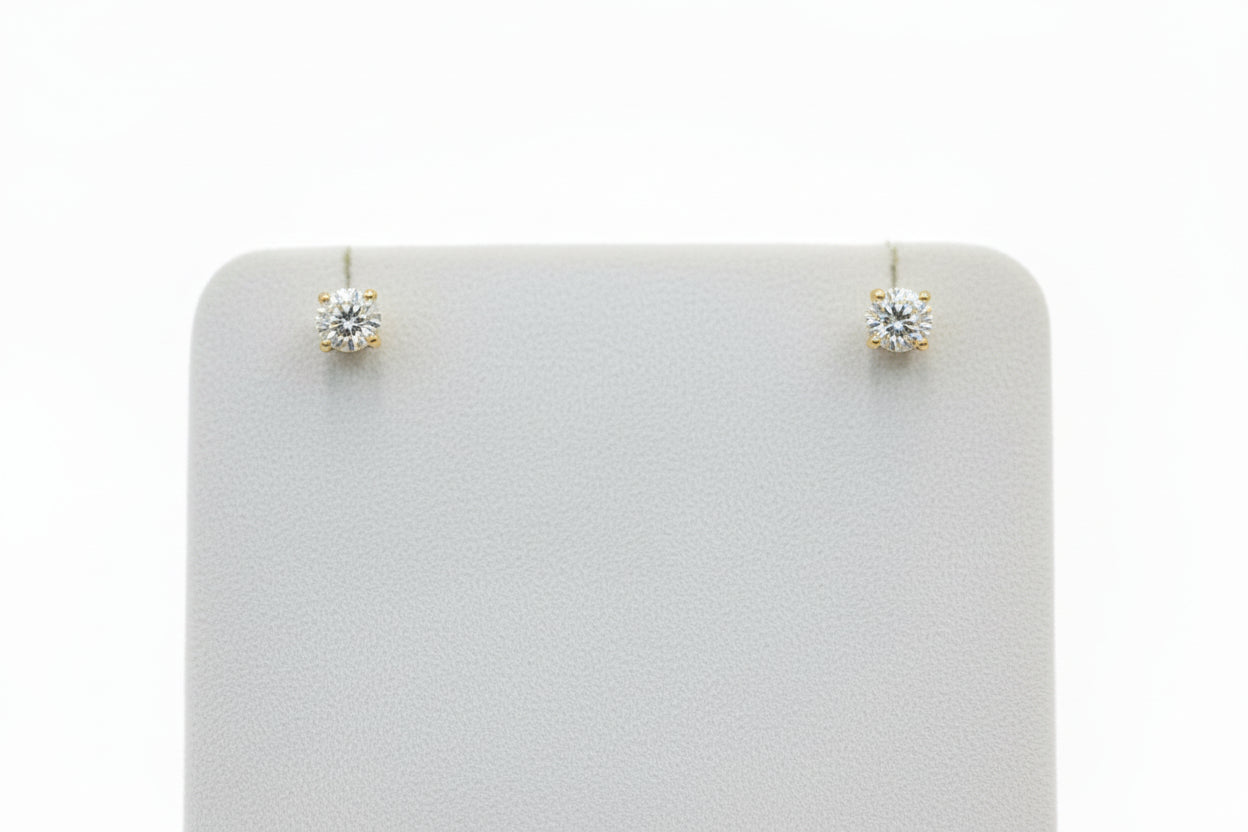 14k Yellow Gold Round DIAMOND 0.25CTW Studs