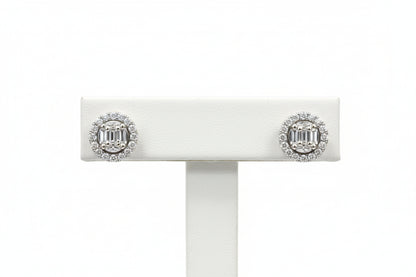 10k Yellow Gold Round Cluster DIAMOND 1.00CTW Studs