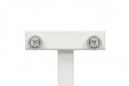 10k Yellow Gold Round Cluster DIAMOND 1.00CTW Studs