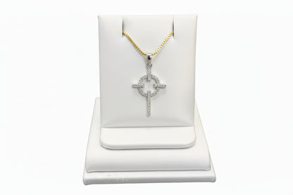 10k Yellow Gold Celtic Cross DIAMOND 0.30CTW Necklace