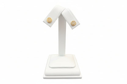 10k Yellow Gold Round Cluster DIAMOND 0.05CTW Studs