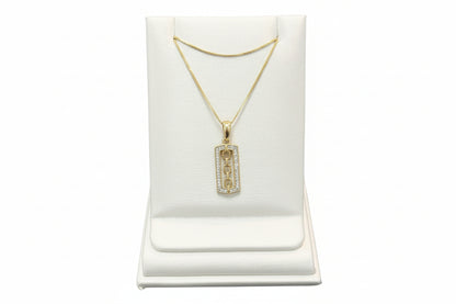10k Yellow Gold Link Chain Center DIAMOND 0.10CTW Necklace