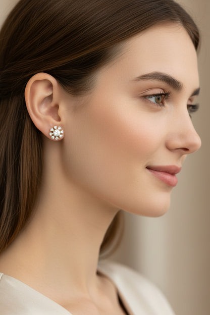 10k Yellow Gold Snowflake DIAMOND 0.30CTW Studs