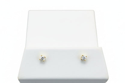10k Yellow Gold Round Small DIAMOND 0.12CTW Studs