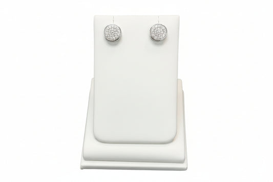 10k White Gold Round Cluster DIAMOND 0.15CTW Studs