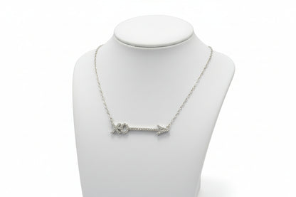 10k White Gold Arrow DIAMOND 0.15CTW Necklace