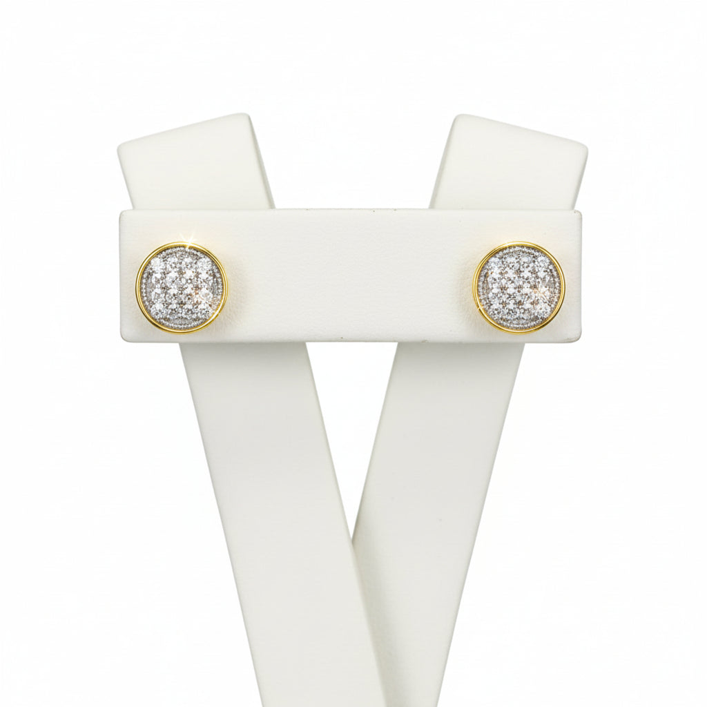 10k Yellow Gold Round Cluster DIAMOND 0.30CTW Studs