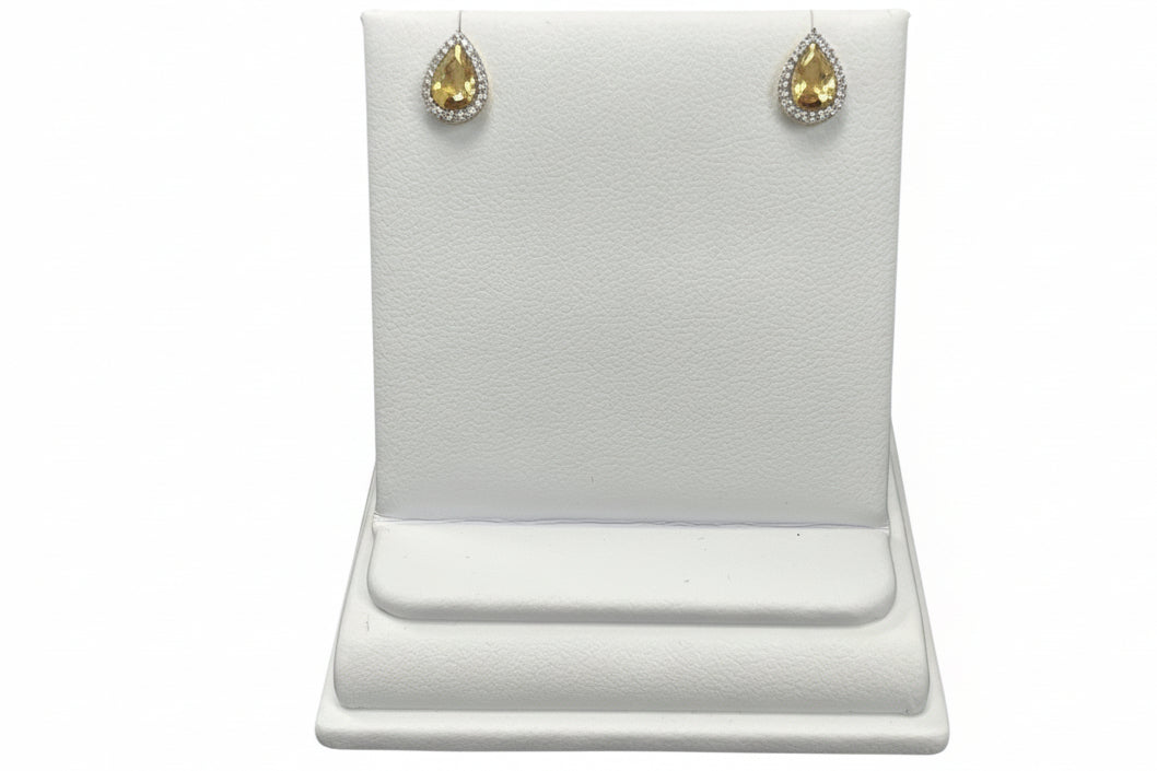 10k Yellow Gold Pear DIAMOND 0.12CTW Earings