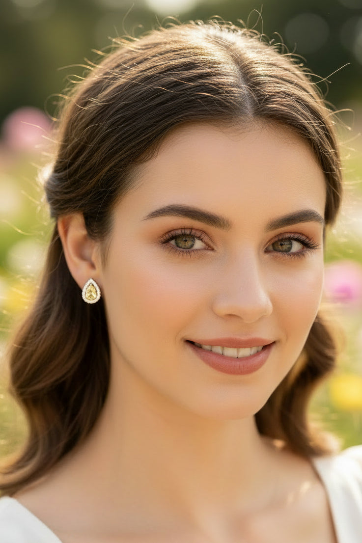 10k Yellow Gold Pear DIAMOND 0.12CTW Earings