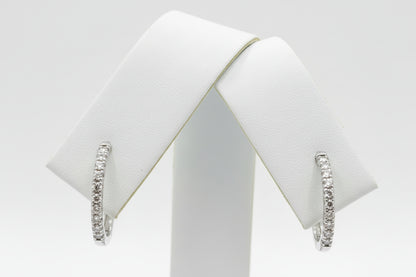 14k White Gold DIAMOND 0.25CTW Hoops