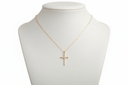 10k Yellow Gold Cross DIAMOND 0.18CTW Necklace