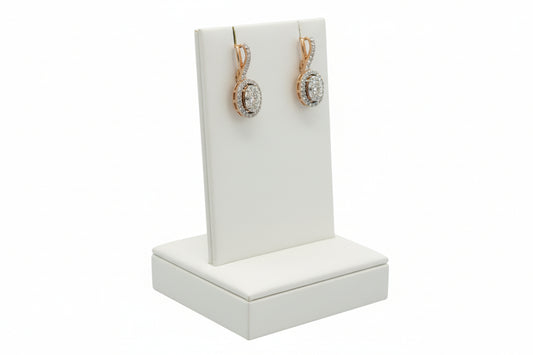 10k Rose Gold LAB Oval Twist DIAMON 0.33CTW Earings