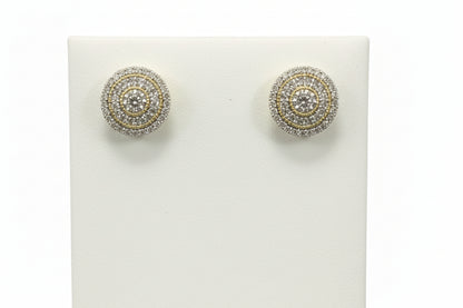 10k Yellow Gold Round Cluster DIAMOND 0.50CTW Earings