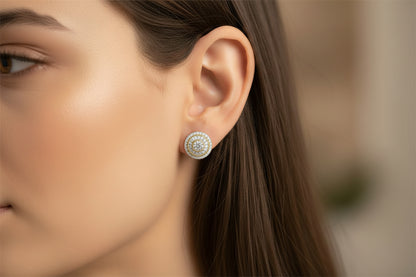 10k Yellow Gold Round Cluster DIAMOND 0.50CTW Earings