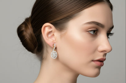 10k Rose Gold LAB Oval Twist DIAMON 0.33CTW Earings
