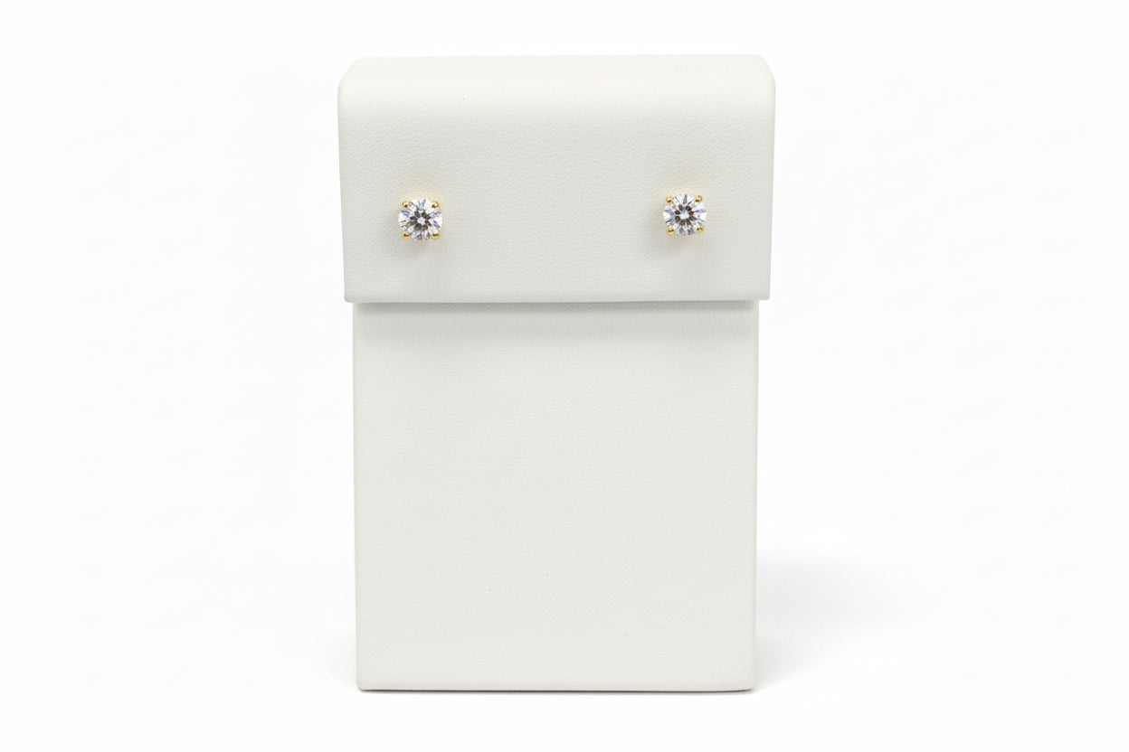 14k Yellow Gold Round DIAMOND 0.75CTW Studs