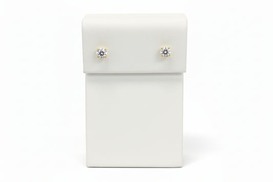 14k Yellow Gold Round DIAMOND 0.75CTW Studs