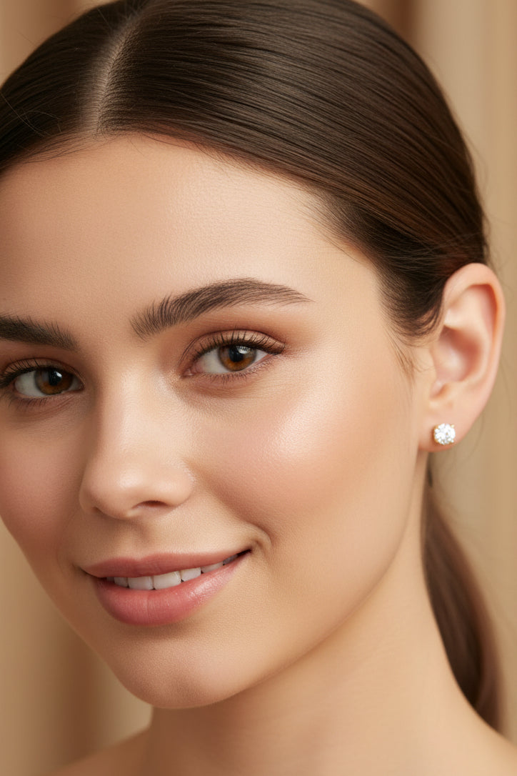 14k Yellow Gold Round DIAMOND 0.75CTW Studs