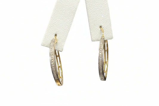 10k Yellow Gold DIAMOND 0.15CTW Hoops