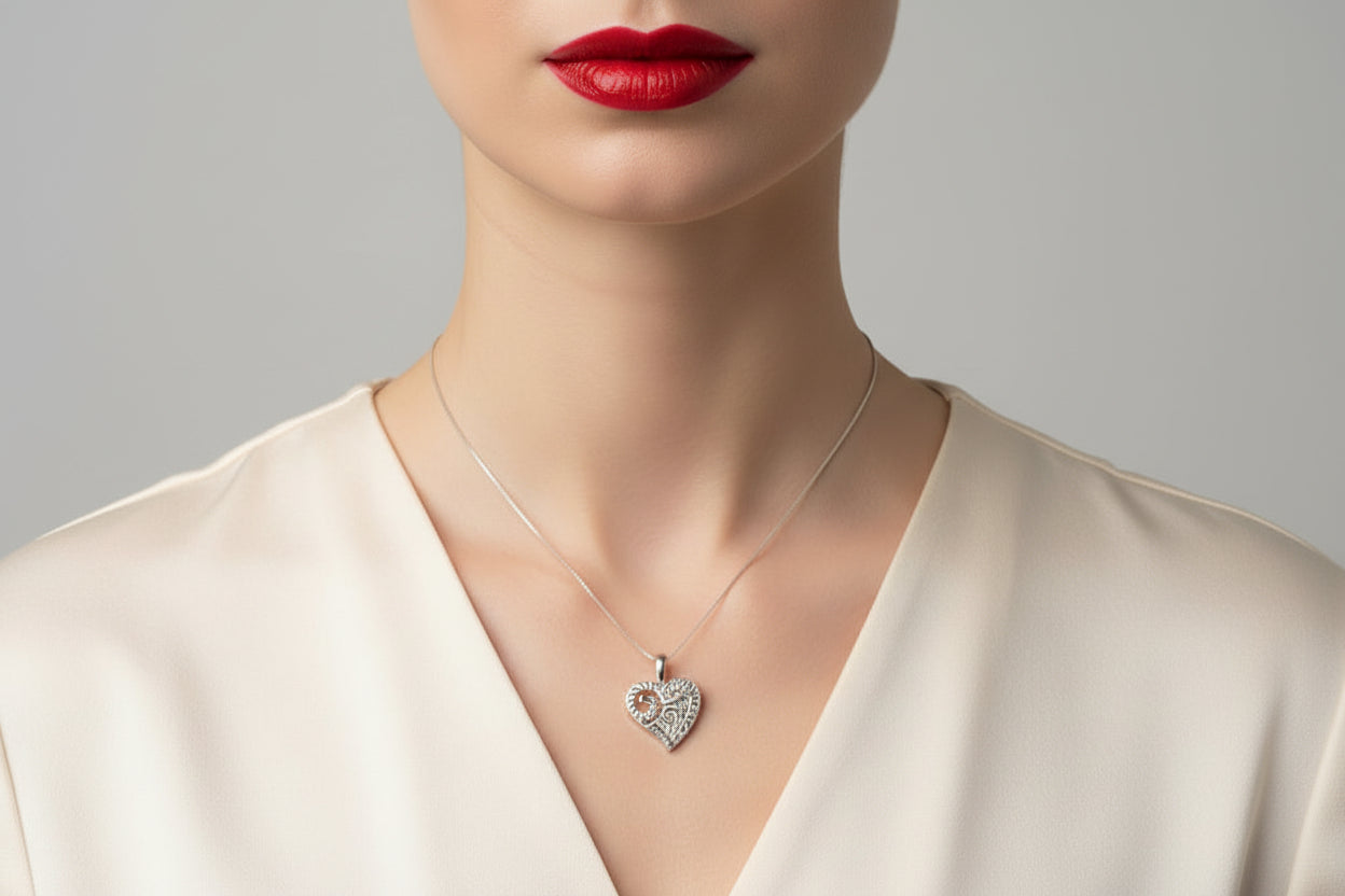 10k White Gold Shell DIAMOND 0.50CTW Necklace
