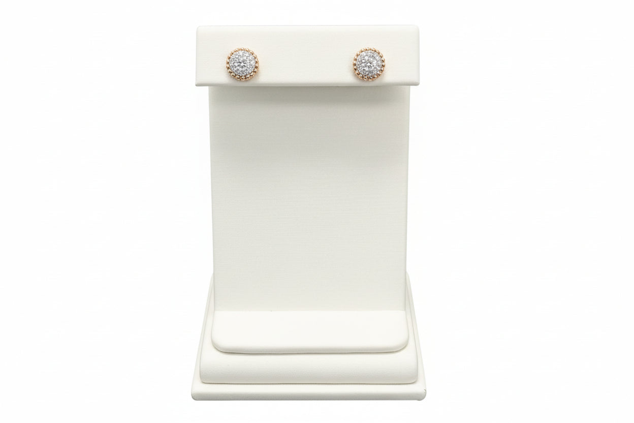 10k Rose Gold Round Cluster DIAMOND 0.50CTW Earings