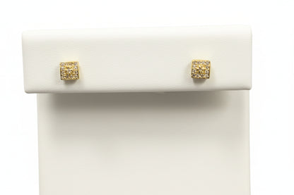 10k Yellow Gold Square DIAMOND 0.05CTW Earings