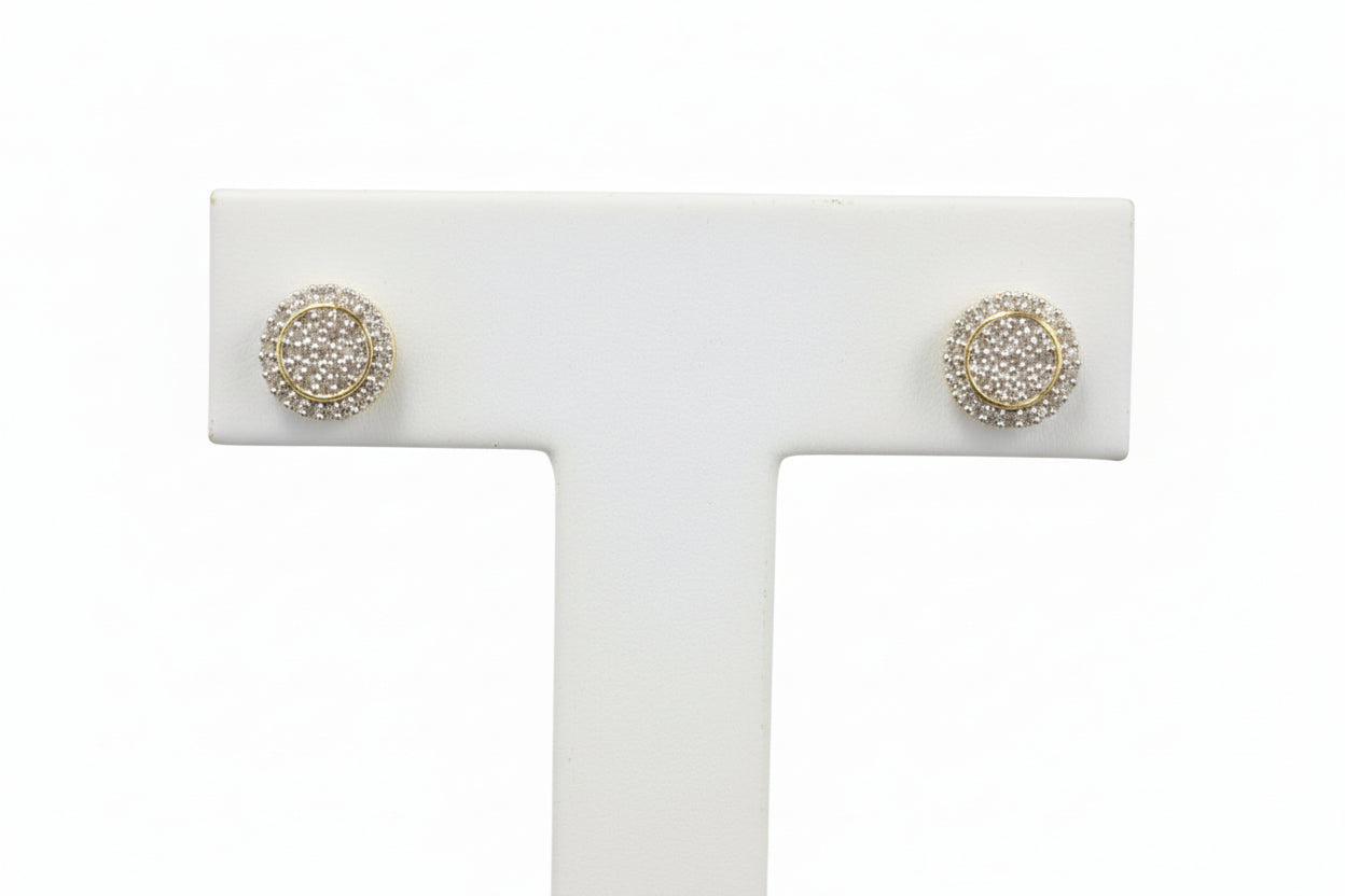 10k Yellow Gold Round Cluster DIAMOND 0.30CTW Earings