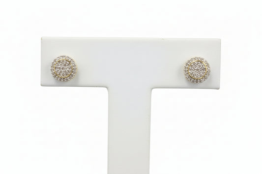 10k Yellow Gold Round Cluster DIAMOND 0.30CTW Earings