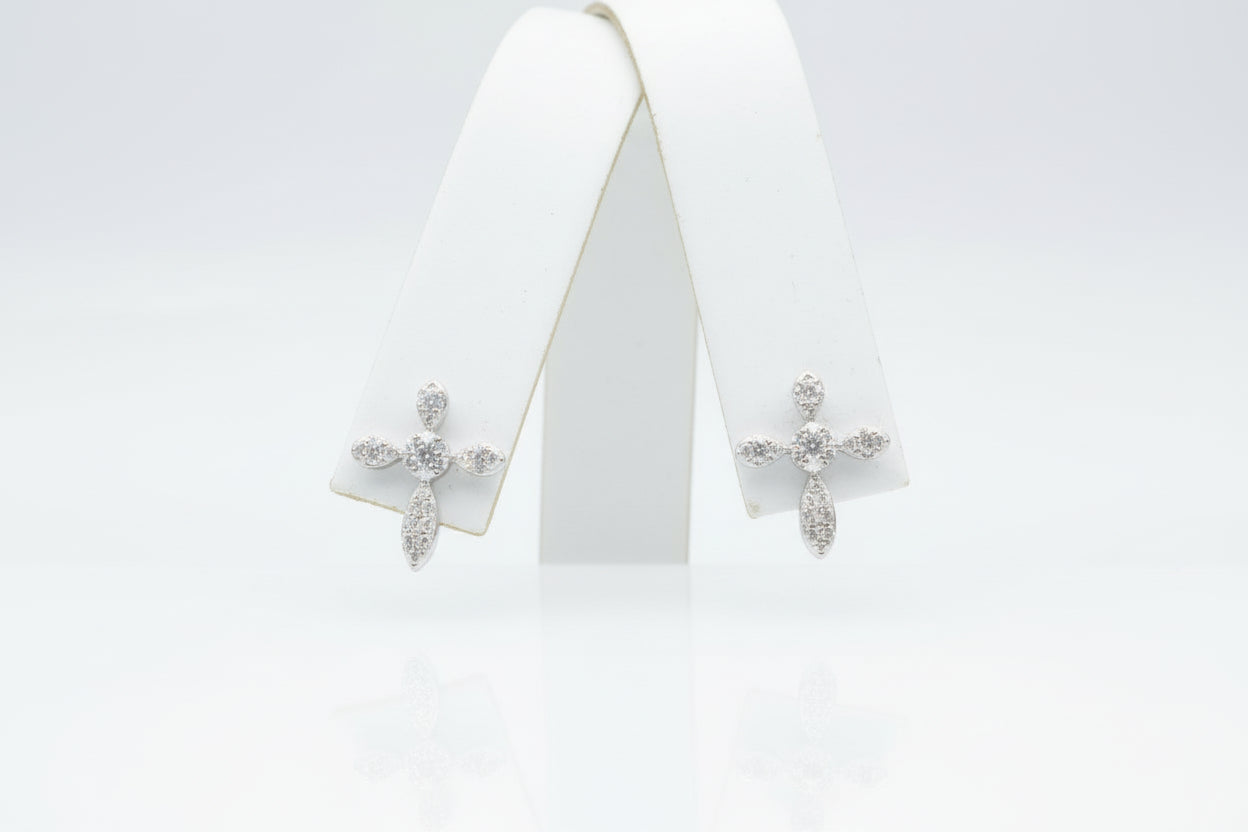 10k Yellow Gold Cross DIAMOND 0.20CTW Studs