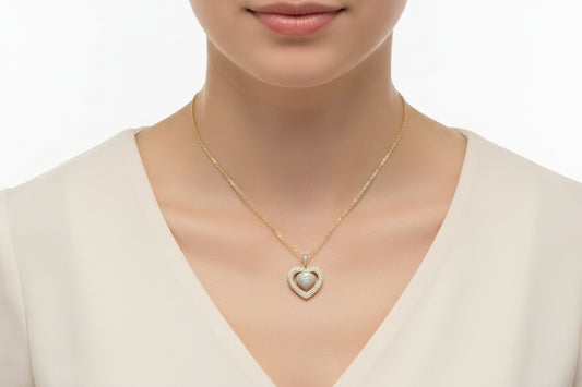 10k Yellow Gold Heart DIAMOND 0.50CTW Necklace