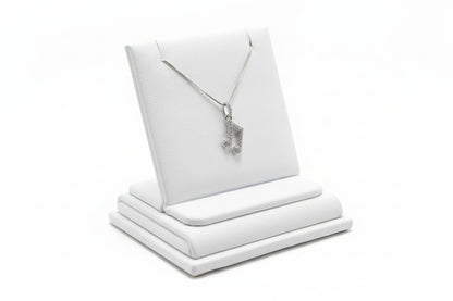 10k White Gold Music Note DIAMOND 0.08CTW Necklace