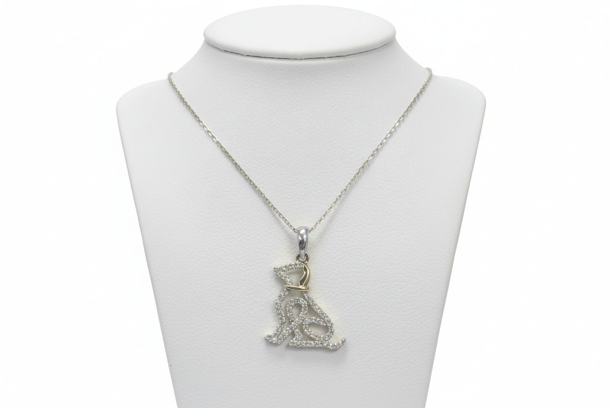 10k Yellow Gold Dog DIAMOND 0.25CTW Necklace