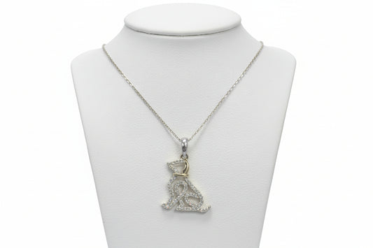 10k Yellow Gold Dog DIAMOND 0.25CTW Necklace