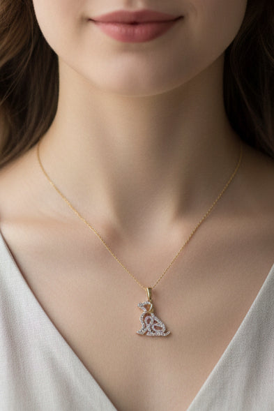 10k Yellow Gold Dog DIAMOND 0.25CTW Necklace