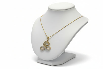 10k Yellow Gold Infinity/Crown DIAMOND 0.25CTW Necklace