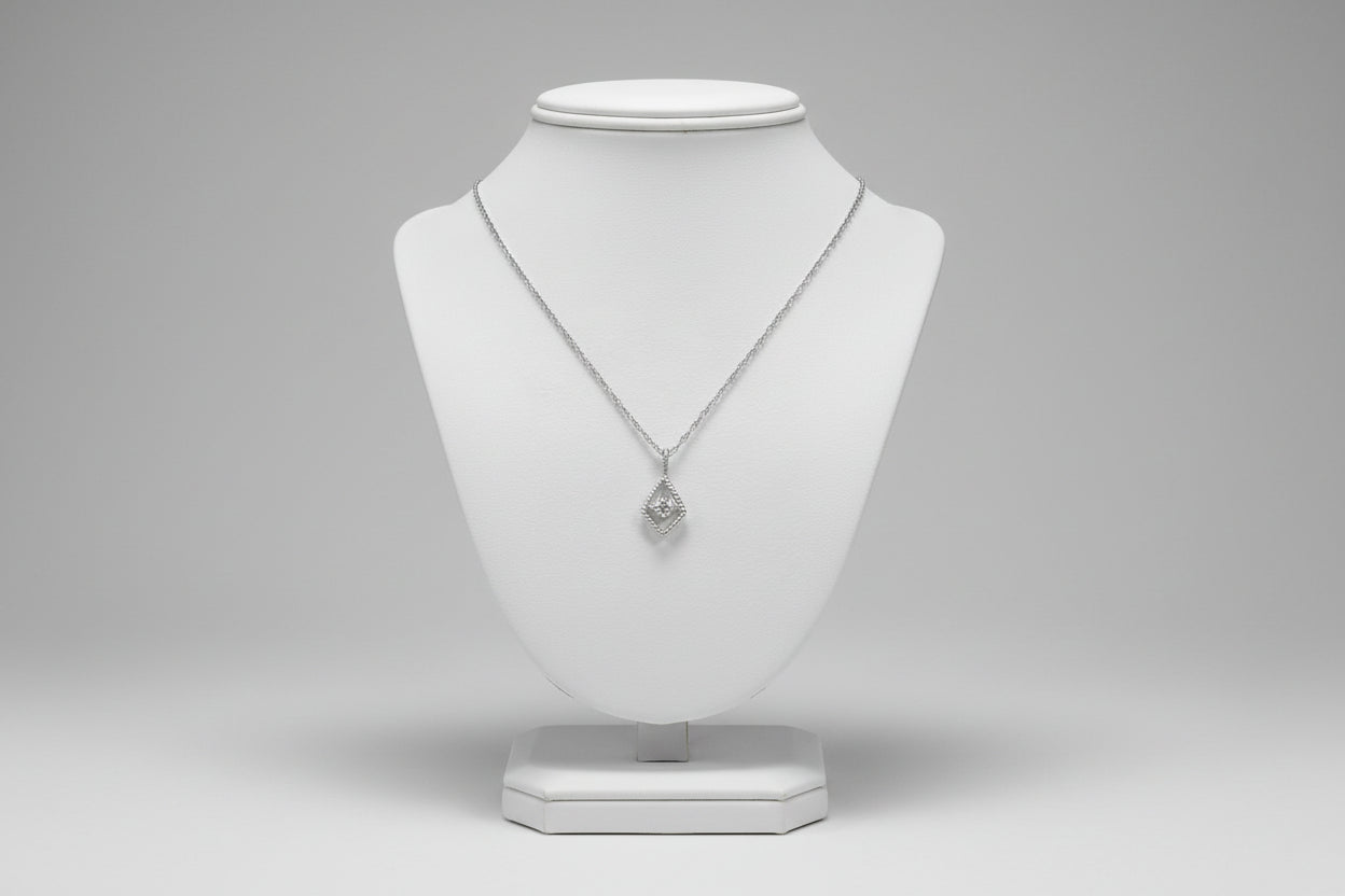 14k White Gold DIAMOND 0.06CTW Necklace
