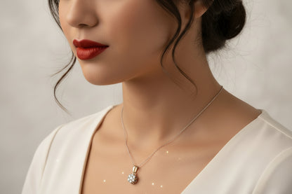 10k Yellow Gold Flower DIAMOND 1.00CTW Necklace