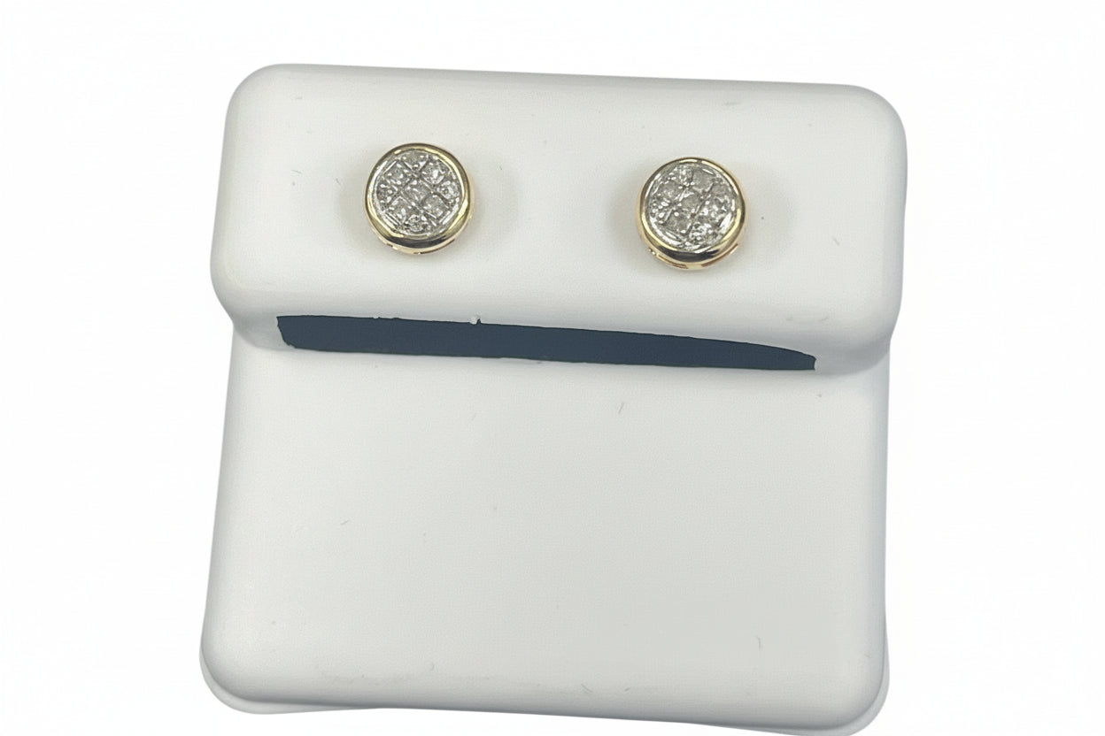 10k Yellow/White Gold Round DIAMOND 0.05CTW Studs