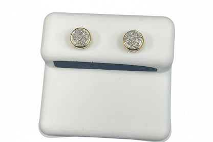 10k Yellow/White Gold Round DIAMOND 0.05CTW Studs