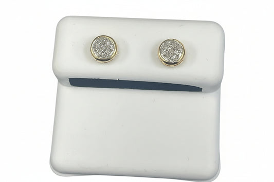 10k Yellow/White Gold Round DIAMOND 0.05CTW Studs