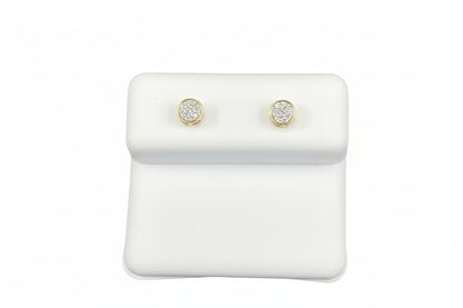 10k Yellow/White Gold Round DIAMOND 0.04CTW Studs