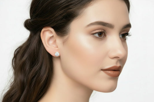 10k Yellow Gold Round CZ Studs